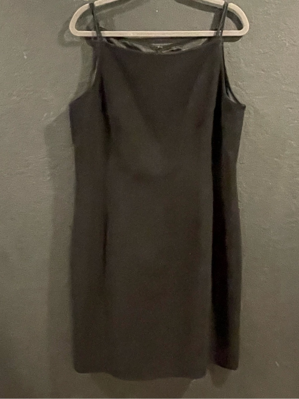 Amanda Smith Black Minimalist Slip Mini Dress flaw as pictured